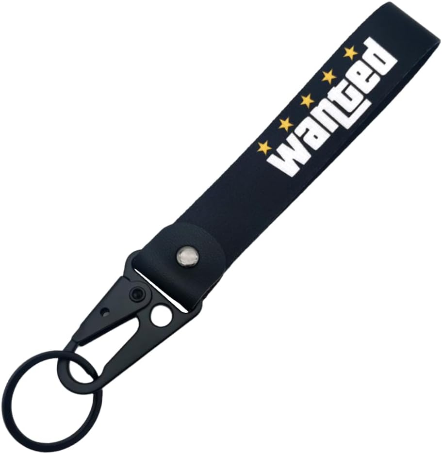 WANTED JDM Keychain Key Fob Wrist Strap Keyring For GTA Fans Car ...