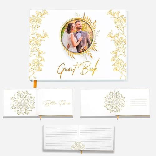 Elegant Guest Book Wedding Reception, Hardcover Polaroid