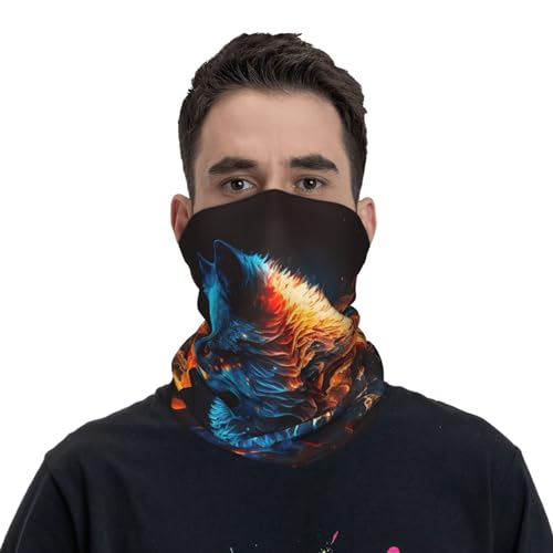 Wolf Fire Burning Flame Cool Neck Gaiter Face Cover Scarf Balaclava Bandana para Mujer Hombre Gaiter Mascara para Motocicleta Ciclismo Esquí Fiesta miniatura 2