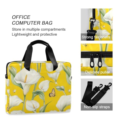 Bolsa portátil para laptop 15.6 pulgadas con asas y correa amarilla miniatura 6