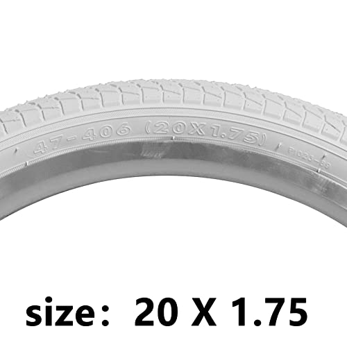 1 Pcs 20 * 1.75 White Bicycle Tire,Bike Tyre For 20 Inch Bike,Tricycle,Mtb, Bmx,Child Bike,Student Bicycle #TOP2