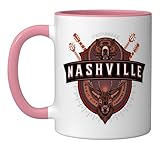 Vintage musician, guitar, bear and deer. Nashville Tennessee Music City - The Place To Be - United States USA: Vintage Guitars Classic for Travel, Holidays: It is a perfect for friends and for your family. Fantastic guitar retro classic band and live...