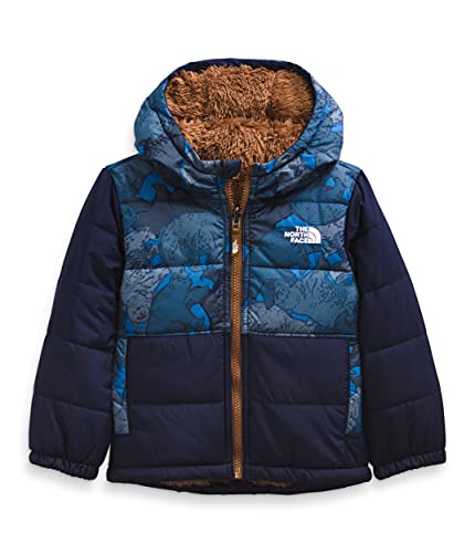 The North Face Toddler Reversible Mount Chimbo Full Zip Hooded Jacket, TNF Navy Bear Camo Print, 5T
