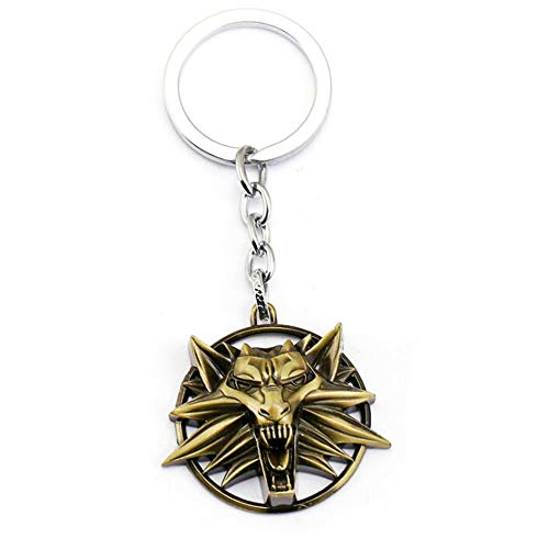 SUNSHINETEK Witcher Wolf Head Keyring Sign Pendentif (Bronze) Cover