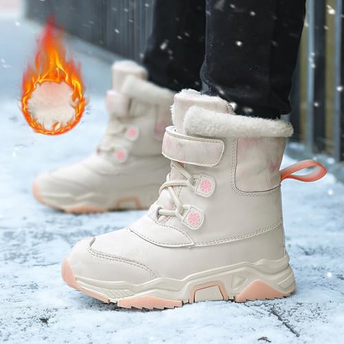 IWIHMIV Toddler Boy Winter Boots Snow Boots Boys Girl Winter Boots Toddler Snow Boots Winter Shoes Boys Girls Cold Weather Shoes2