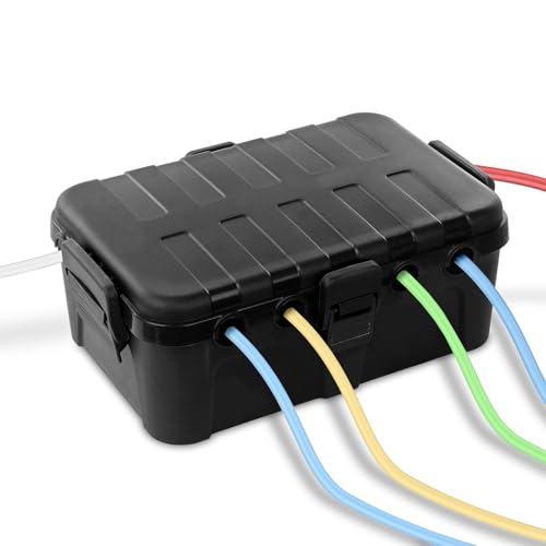 QUOBAS Extra Large Outdoor Electrical Box Waterproof, IP54 Weatherproof Extension Cord Cover, Outdoor Plug Cover Protect Outlet, Plug, Power Strip, Tools, Holiday Light, Black