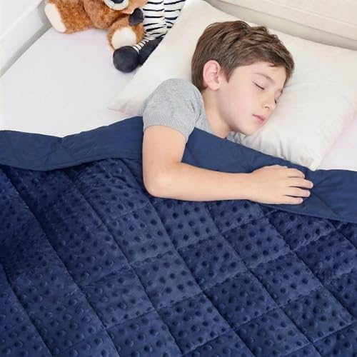 yescool Weighted Blanket Kids 5 Pounds, Minky Kids Blanket Gifts for Boys Girls, Small Weighted...