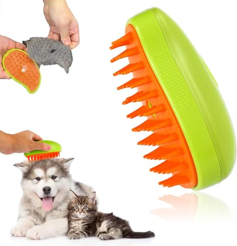 Brosse 3 en 1 pour chat et chien - Brosse multifonction pour massage à la vapeur - Brosse multifonction pour le toilettage des animaux domestiques - Brosse pour enlever les poils emmêlés et lâches (1