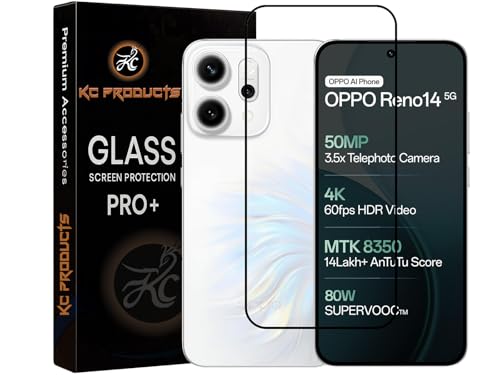 Image of Tempered Glass Screen Protector Compatible For RENO 14 5G / OPPO RENO 14 with Easy Self Installation Kit