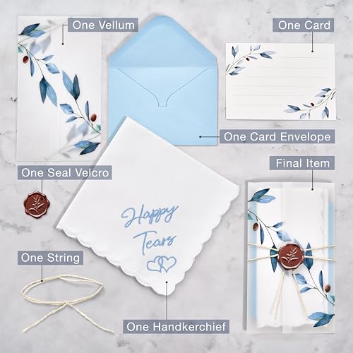 Image of Mother Of The Bride Gifts Something Blue For Bride On Wedding Day Handkerchief
