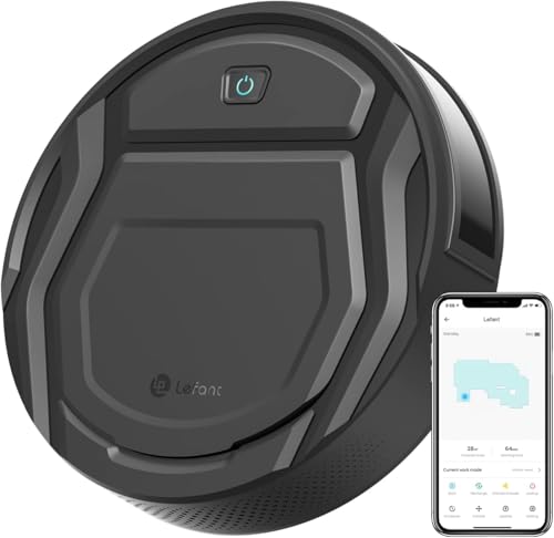 Image of Lefant M210 Pro Robot Vacuum, Slim Quiet, 3 Adjustable Suction Levels, 6 Modes, Robot Vacuum Cleaner for Pet Hair, Hard Floors & Low Carpets, Self-Charging, WiFi /App /Alexa Control, Black
