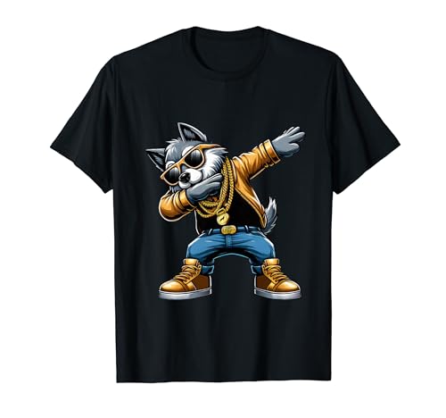 Dabbing Wolf Dab Dance - Lobo divertido para niños y niñas Camiseta
