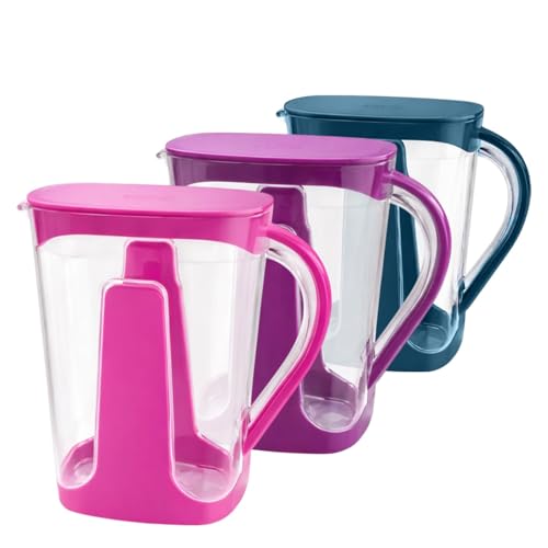 Image of Plastic Jug with Lid 1 Pc - Pure Water Jug 2000 ml - Large Capacity Transparent Unbreakable Plastic Pitcher with Handle & Secure Lid, BPA-Free Container for Water, Juice, Lemonade & Home Use