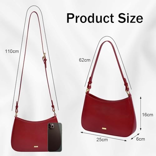 Aucuu Handtasche Damen, Umhängetasche Damen Klein Handtasche, Y2K Crossbody Bag, PU Leder Schultertasche, Mini Hobo Bag mit 2 Schultergurten für Dating Party Einkaufe, Bolso vintage