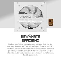 NOX Xtreme Products URANO Pro 850 W White 80 Plus Bronze – ATX-Netzteil mit leisem 120-mm-PWM-Lüfter, umfassendem Schutz (OVP, UVP, OPP, SCP, OTP), aktiver PFC, extra Langen Flachkabeln – Ansicht 5
