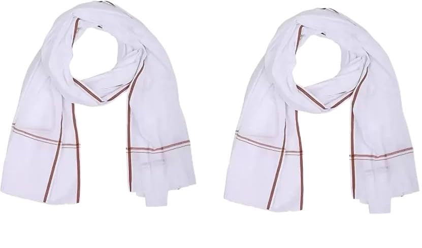 Solid Cotton Blend Men Scarf ()_BZ_white plain gamcha set-2-image-14