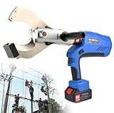 【Tragbarer Kabelschneider】 Der ergonomische Griff mit Gummiummantelung hat rutschfeste Elemente, der zusätzliche Griff ist einfach zu installieren und ermöglicht eine sichere Handhabung des elektrischen Drahtschneiders.