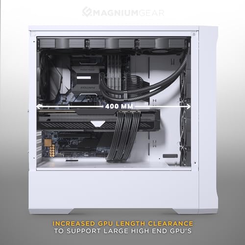 MagniumGear (MG-NE523A_WT06W) Neo Air 2 ATX Mid-tower, High Airflow wood texture front panel design, 4X 120 Black fans, Tempered Glass, White