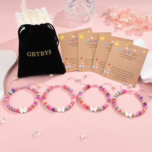 Image of 2 /3 /4 Pcs Best Friend Bracelet Heart /Butterfly /Infinity /Unicorn Matching Handmade Friendship Sister BFF Best Friends Bracelet Birthday Gifts for Her