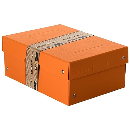Original Falken PureBox Pastell. Made in Germany. 100 mm hoch DIN A5 orange. Aufbewahrungsbox mit Deckel aus stabilem Karton Vegan Geschenkbox Transportbox Schachtel Allzweckbox