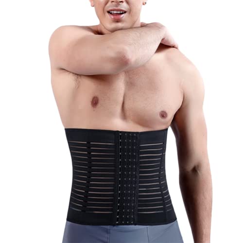 Hommes Ceinture de Perte Poids Compression Abdominale Minceur Gaine Amincissante Ventre Plat Invisible Soutien du Dos (Color:Black,Size:3XL)