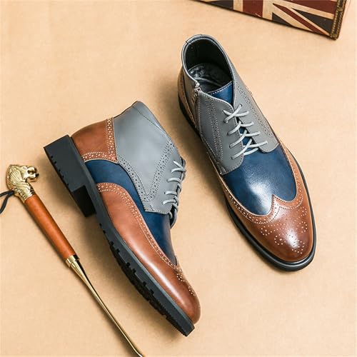 Men's Multicolour Leather High-Top Wingtip Dress Oxfords Shoes Retro Lace Up Brogue Formal Shoes for Business Leisure Dance Performance Parties4