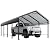 Shintenchi Metal Carport, 12x20 FT Heavy Duty Carport Canopy with Enhanced Base and Frame,Outdoor Galvanized Garage Car Port for Cars, Boats,Tractors and Party