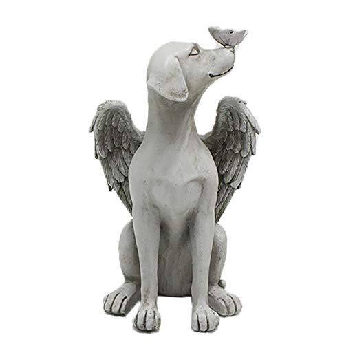 Engel Hund Dekoration 20CM Grabstein Engel Gartendeko Figuren Für Außen...