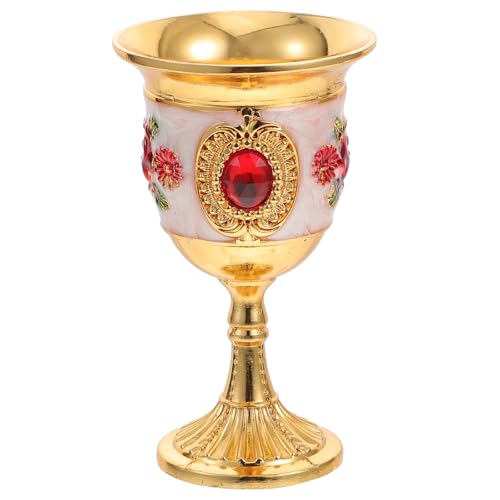 OSALADI Gobelet Rétro en Verre Vintage Or Blanc Rouge, Tasse à Boisson de Style Européen 150 Ml, Décoration Maison et Bar, Coupe à Vin Multifonction pour Usage Domestique et Festif