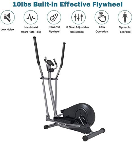 Image of Elliptical Machine Advanced Bicycle Trainer Elliptical Cross Trainer Exercise Bike-Aerobic Fitness Exercise Heart Rate Pulse Sensor Treadmill