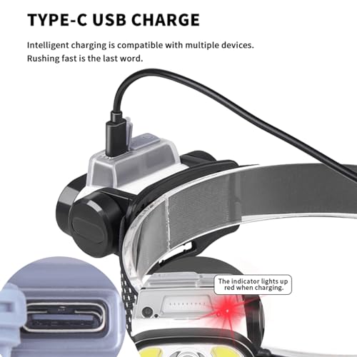 Lampe frontale running 7 modes avec capteur intelligent et étanchéité - 7