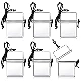 FHDUSRYO 6 Pcs Waterproof ID Card Badge Holder Case, Waterproof Sports Case with Hanging Rope, Float