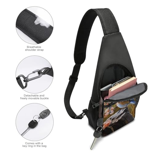 Sling Bag pequeña para senderismo color azul miniatura 3