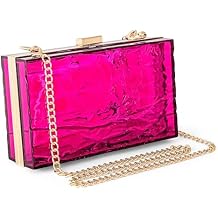 WJCD Womens Clear Purse Acrylic Evening Bags clear clutch purse Ripple Shaped Vintage Banquet Handbag