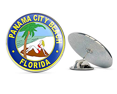 Round Panama City Beach Seal (Florida Logo FL Official) Metal 0.75