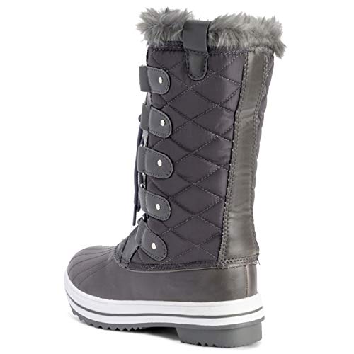 Image of POLAR Womens Snow Boot Nylon Tall Winter Fur Lined Snow Warm Waterproof Rain Boot