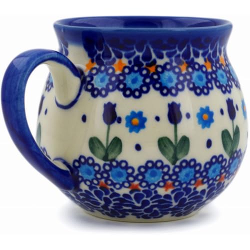 Taza de cerámica azul 11 oz con diseño floral corazón miniatura 2