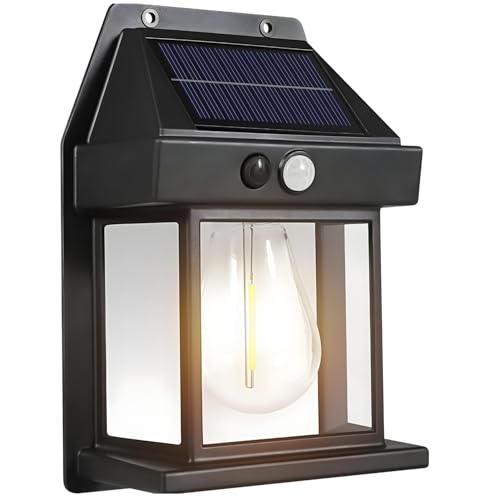 Image of Solar Wall Lights Outdoor | Motion Sensor Waterproof LED 3 Modes Sconce Solar Lamp | Auto-Charging Exterior Security Light for Porch, Patio, Garden, Balcony & Pathway (1)
