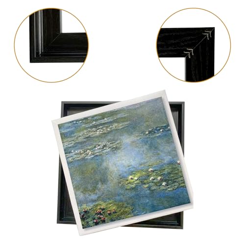 Image of Canvas Floater Frames for Canvas Art 0.8inch Depth Frames for Canvas Painting Floating Frame Plastic Floater Frame for Canvas Prints (Black, 9 x 12 inch)