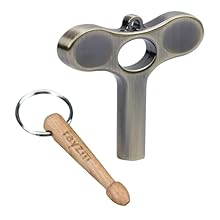 This pack includes 1 deluxe drum Key and 1 Drumstick Keychain. Made with high quality materials and built to last, it is an awesome small gift for drummers. Rayzm drum key is suitable for drums with standard 1/4" socket square tension rods. It is mad...