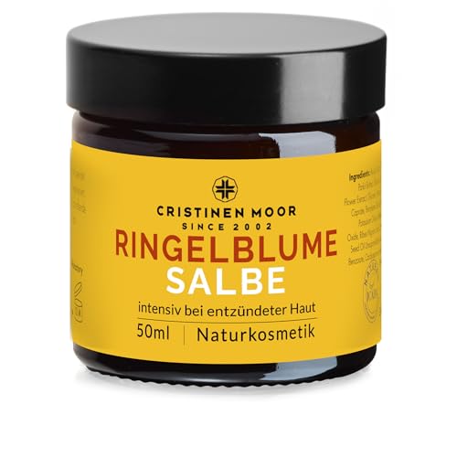 Bio Ringelblumensalbe I Testsieger bei Warenvergleich und Welt, CristinenMoor Bio Ringelblume Salbe, Naturkosmetik, zertifiziert- intensiv bei trockener, entzündeter Haut