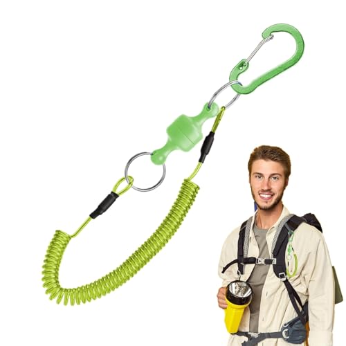 フライフィッシング用 磁石式ネットリリース,フライフィッシングアクセサリー - クイックリス 滑り止めツールホルダーカラビナ 伸縮式 海水 淡水 ウェーディ ボート アイス対応