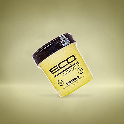 Eco Style Black Castor And Flaxseed Oil Styling Gel - Helps Nourish And Repair Damaged Hair - Promotes Healthy Scalp - Provides Superior And Weightless Hold - Delivers Long Lasting Shine - 8 Oz #TOP2