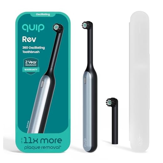 Quip Rev Oscillating Electric Toothbrush, Mirror Mount, Travel, Blue Stone