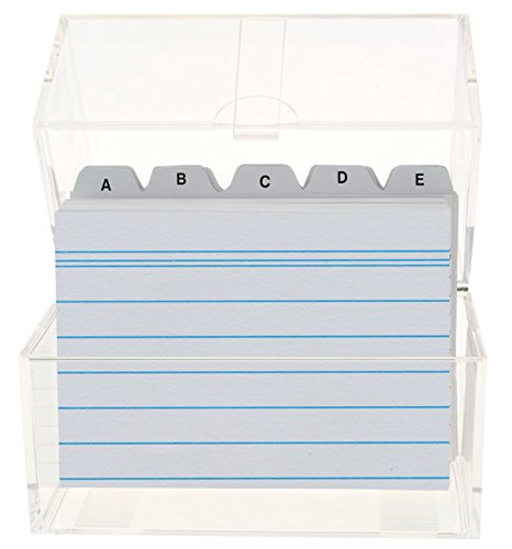 Preisvergleich Produktbild STYLEX 49973 Karteikasten A8 transparent inkl. 100 Karteikarten und A-Z Register