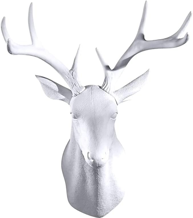 Deer Antlers Wall Sculpture 20 x 16 x 12 inches Faux Taxidermy Animal Wall Hanging (Black)