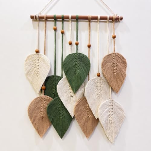 V BOHO macrame leaf wall hanging handmade sustainable wall decor ...