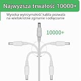 Przedłużacz zasilania DC 5 m, wtyczka 5,5 mm x 2,1 mm, wtyczka męska na żeńska, DC 5 V 6 V 9 V 12 V 24 V do kamer bezpieczeństwa, DVR, routera, drukarki, taśmy LED, biały