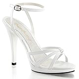  Higher-Heels PleaserUSA Sandaletten Flair-436 Lack weiß Gr. 47