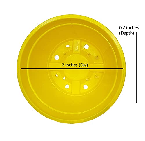Image of Wonderland 8 inch Set of 3 Big Planter (Plastic Pots for Home Plants) (Yellow)